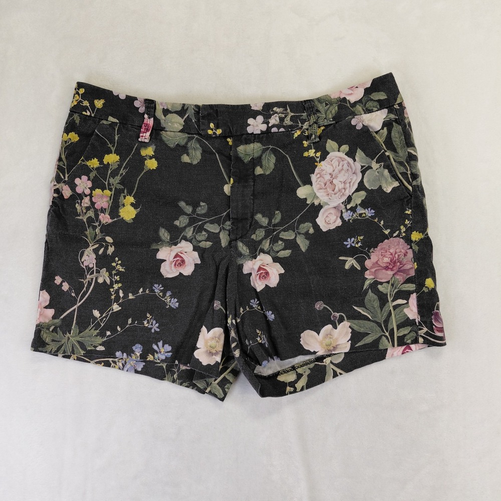 Ariat Denim Mens Floral Print‎ Shorts Black Rose Botanical Size 33